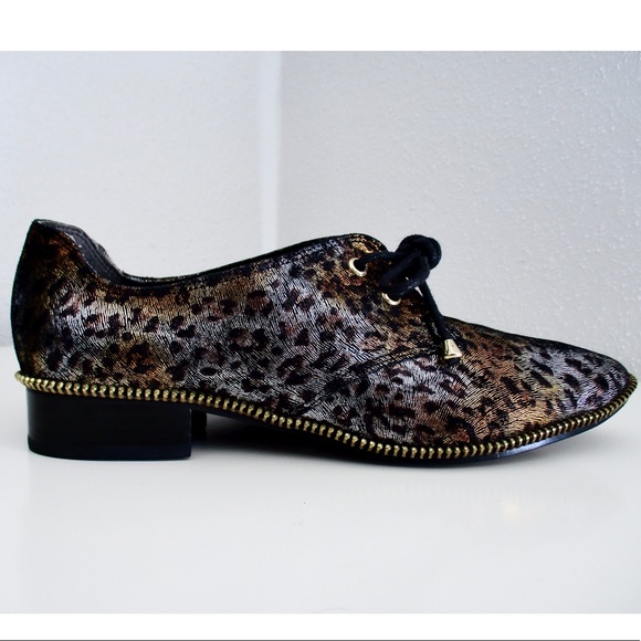 Adrianna Papell Metallic Cheetah Paxton Oxfords - Picture 6 of 10